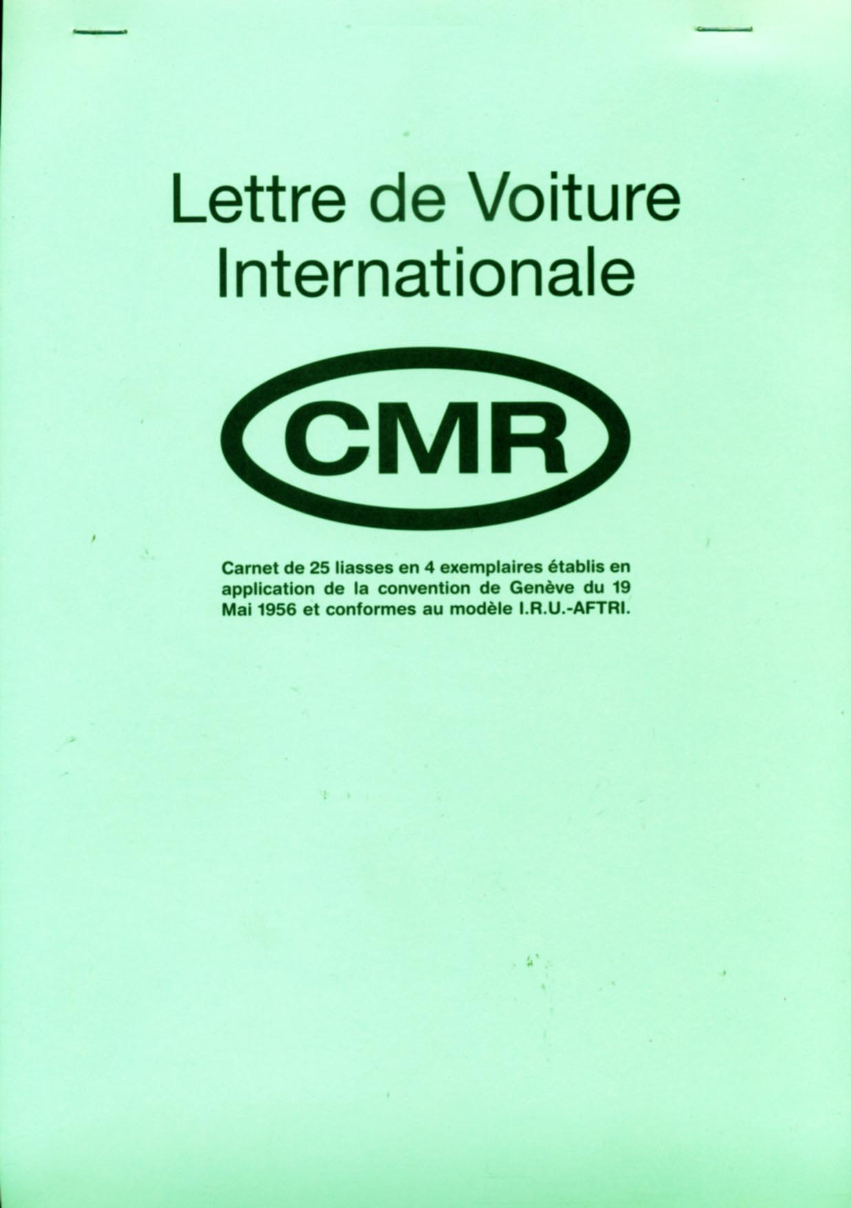 Lettre de Voiture InternationaleCMR