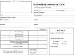 carnet feuille route hebdomadaire ambulancier facture taxi